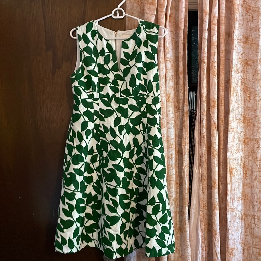 Kate Spade Green Sleeveless Leaf Dress
